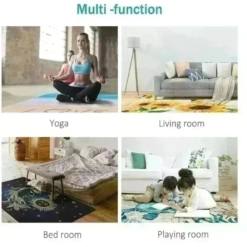 Kids City Traffic Road Game Area Rug Soft Non-Slip Playmat Road Car Park Print Indoor Decorative Carpet for Living Room Bedroom