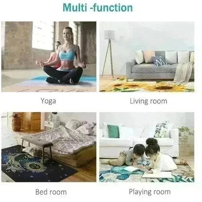 Kids City Traffic Road Game Area Rug Soft Non-Slip Playmat Road Car Park Print Indoor Decorative Carpet for Living Room Bedroom