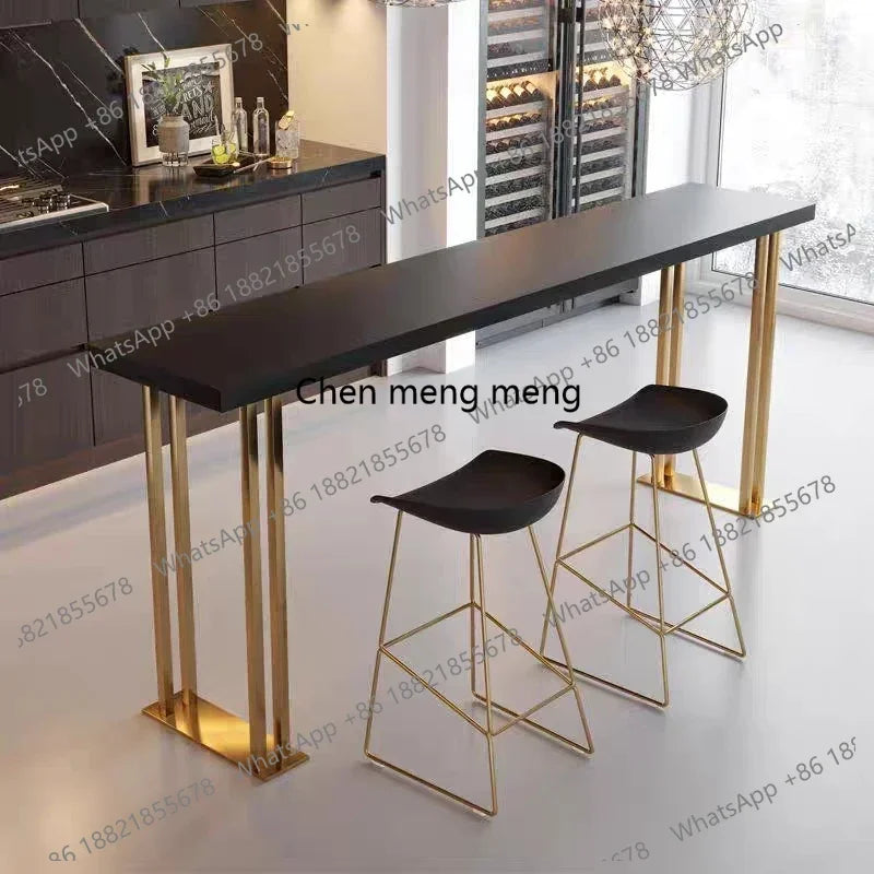 R Nordic Style Light Luxury Bar Tables Solid Wood Lean Against The Wall Coffee Shop Domestic Bar Tables Side Furniture Mesa