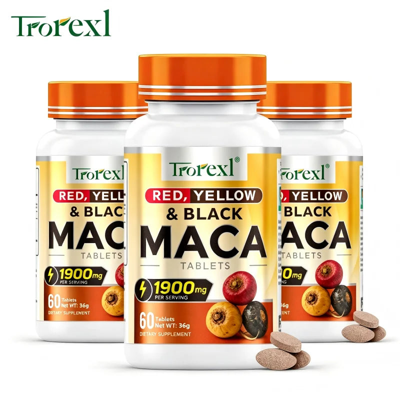Natural Maca Root Tablets-Supports Vitality & Physical Performance, Balances Hormone, Overall Wellness