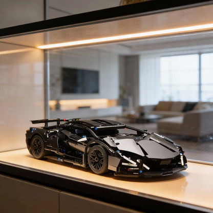1000Pcs Technology 1:14 Black Supercar Racing Building Blocks Assembled Brick Car Toy Gift for Birthday Present