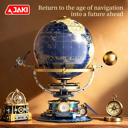 JAKI Steampunk Solar Globe Model Assembly Kit, High-Brick Small Particle Building Blocks, Aerospace Toys Ornament, Birthday Gift