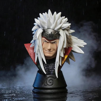 14cm Anime Naruto Figure Jiraiya Sage Mode Mount Myoboku Sitting Figure Double Head Sculpture Anime Model Toy Desktop Decor Gift