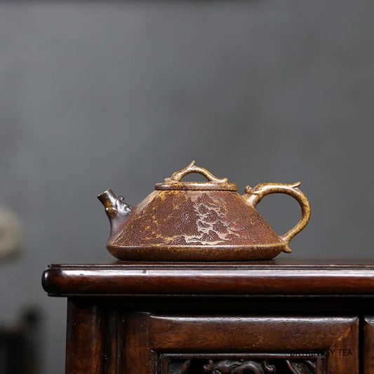 Chinese Yixing Handmade Purple Clay Teapot Tradition Hand-carved Tea Pot Household Kettle Beauty Tea Infuser Zisha Tea Set 160ml