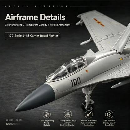 1:72 Scale J‑15 Carrier‑Based Fighter Jet DIY Assembly Model Toy, Military Aircraft Collectible Ornament, Holiday Gift for Boys
