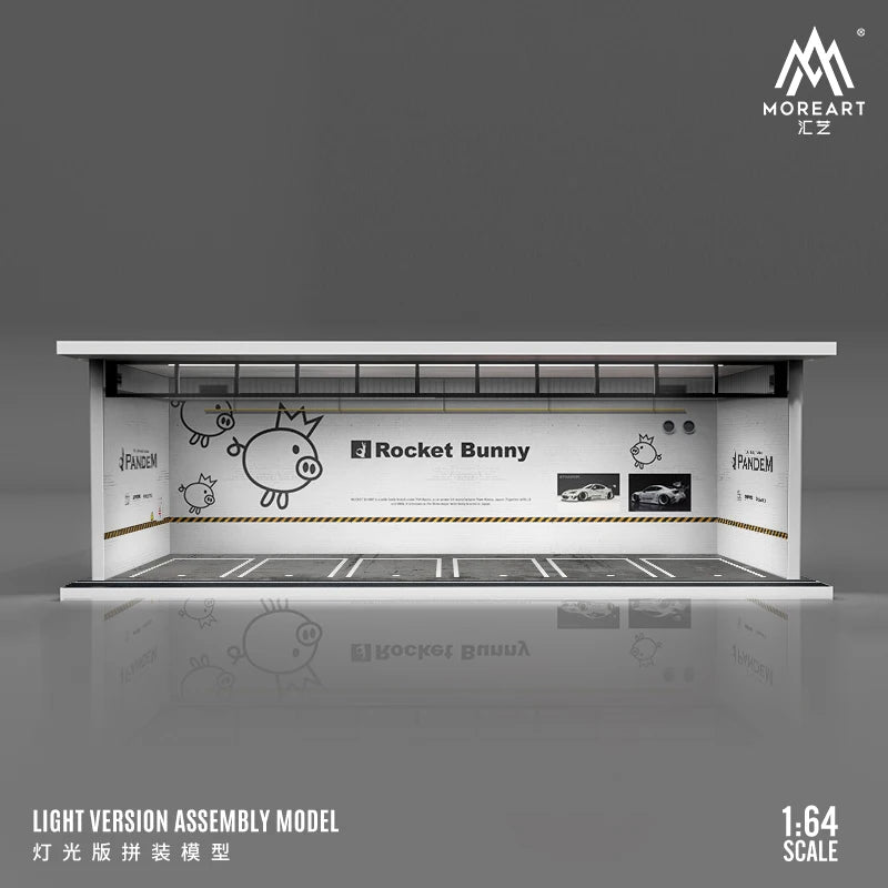 MoreArt 1:64 HKS/Advan/Spoon/Falken Painting Parking Lot Diorama, Light Diorama For Gift&Diaplay&Collectioin