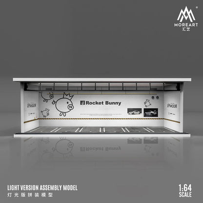 MoreArt 1:64 HKS/Advan/Spoon/Falken Painting Parking Lot Diorama, Light Diorama For Gift&Diaplay&Collectioin