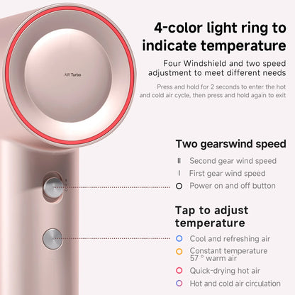 DOCO Hair Dryer 75m/s High Speed 200 Million Negative Ions Hair Care 110000 Rpm Professional Lightweight Home Travel Gift