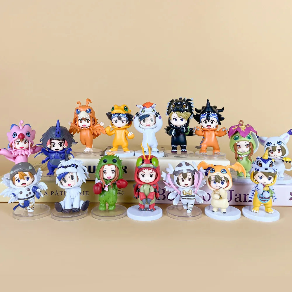 8pcs/set  Digital Monster Digimon Characters Taichi Matt Ishida Sora Cosplay Agumon Gabumon Action Figure Anime Figure Model Toy