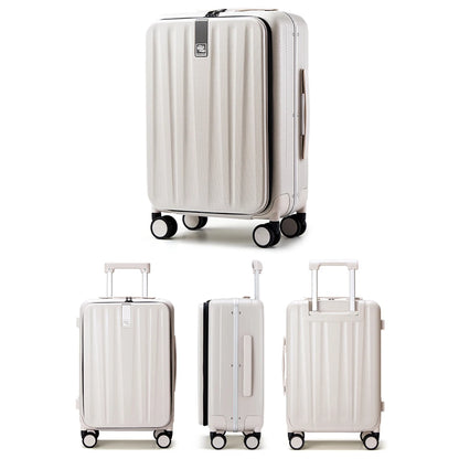 Hanke Innovative Design 20" Carry On Suitcase 24" Travel Luggage Aesthetic Narrow Aluminum Frame PC Hardside Spinner Wheel H9860