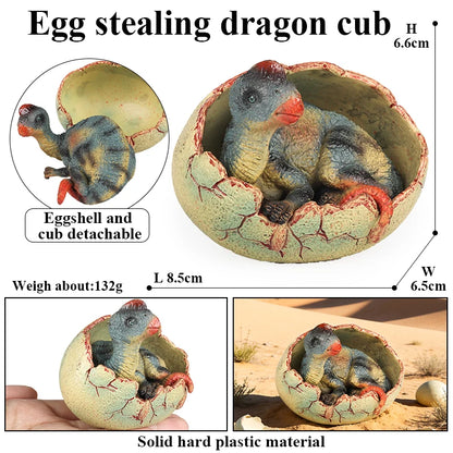 Oenux Classic Dinosaur Cubs T-Rex Saichania Spinosaurus Velociraptor  Pterosaur Cracked Dinosaur Egg Model Collection Kid Toy