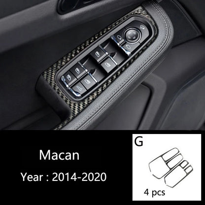 Car Styling For Porsche macan 2014-20 Carbon fiber Center Console Air outlet Dashboard Covers Stickers Interior Auto Accessories