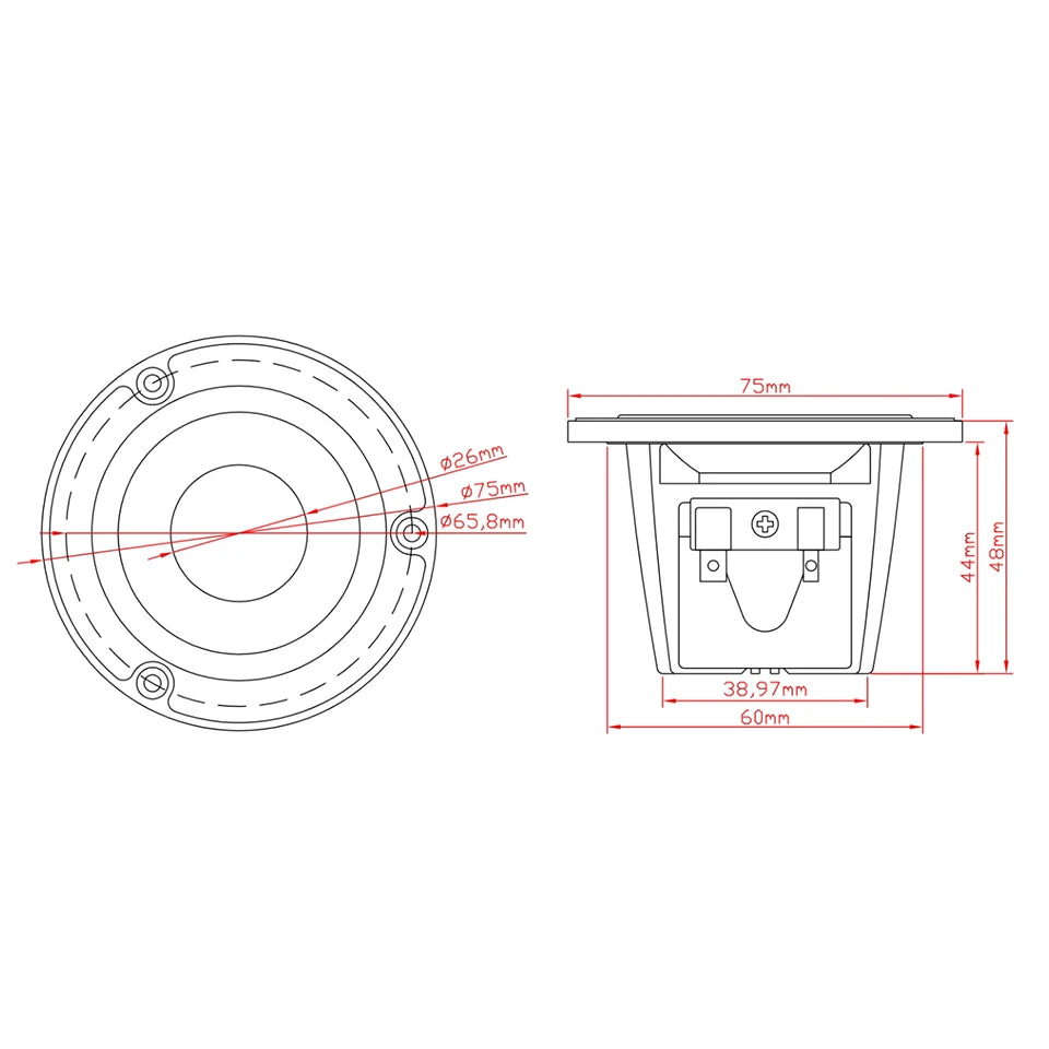 AIYIMA 1 pcs 4Ohm/ 8Ohm Full Range Speakers 75 MM 25W-40W Round Loudspeaker DIY Bluetooth Bookshef Speaker Hifi Theater