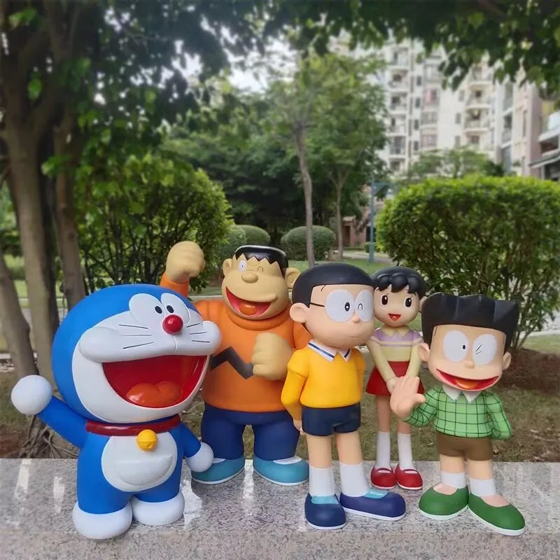5pcs New Doraemon Family Gouta Takeshi Nobita Nobi Minamoto Shizuka Anime Figure Pvc Desktop Action Figurine Toy Kids Gifts