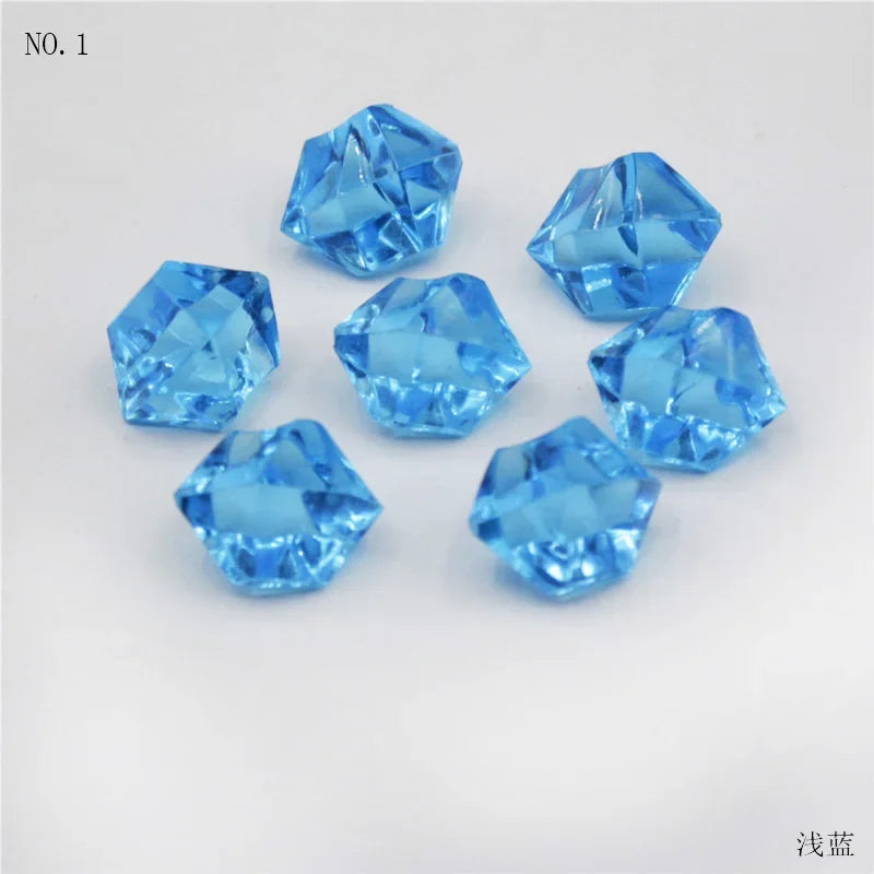 100Pcs 11*14mm Crushed Diamond Ice Crystal Clear Plastic Rocks Fake Diamonds Clear Acrylic Gems  for Decor Photography Prop
