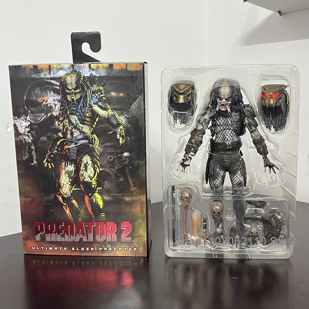 Elder Predator Figure With LED Predator VS Alien Edition Predator Alien Hunter Action Figure Model Collectible Gifts