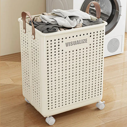 Extra Large Wheeled Folding Laundry Basket Breathable Large Capacity with Handles Suitable For Families Hotels and Dormitories
