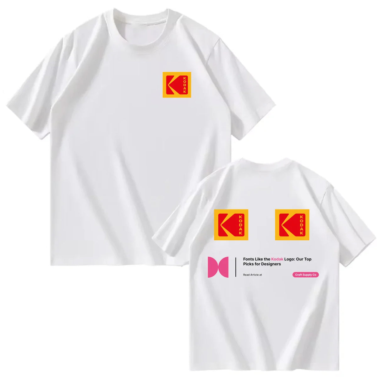 Kodak Summer Brand Men T-shirt Cotton Solid Color Daily Graphic Print Casual Breathable Short Sleeve Top Tees Women Clothing