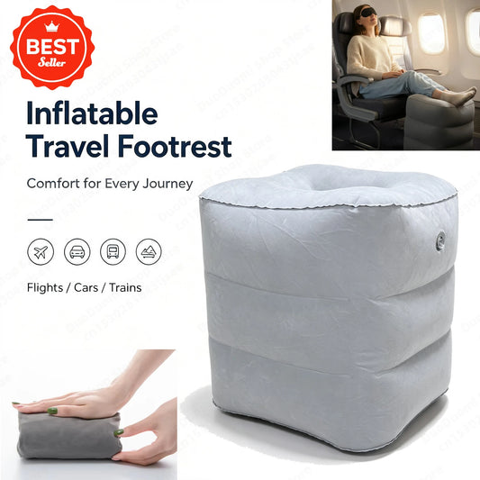 3-Layer Flight Sleeping Footrest Pillow Resting Pillow on Airplane Car Bus Pillow Inflatable Travel Foot Rest Pillow Foot Pad