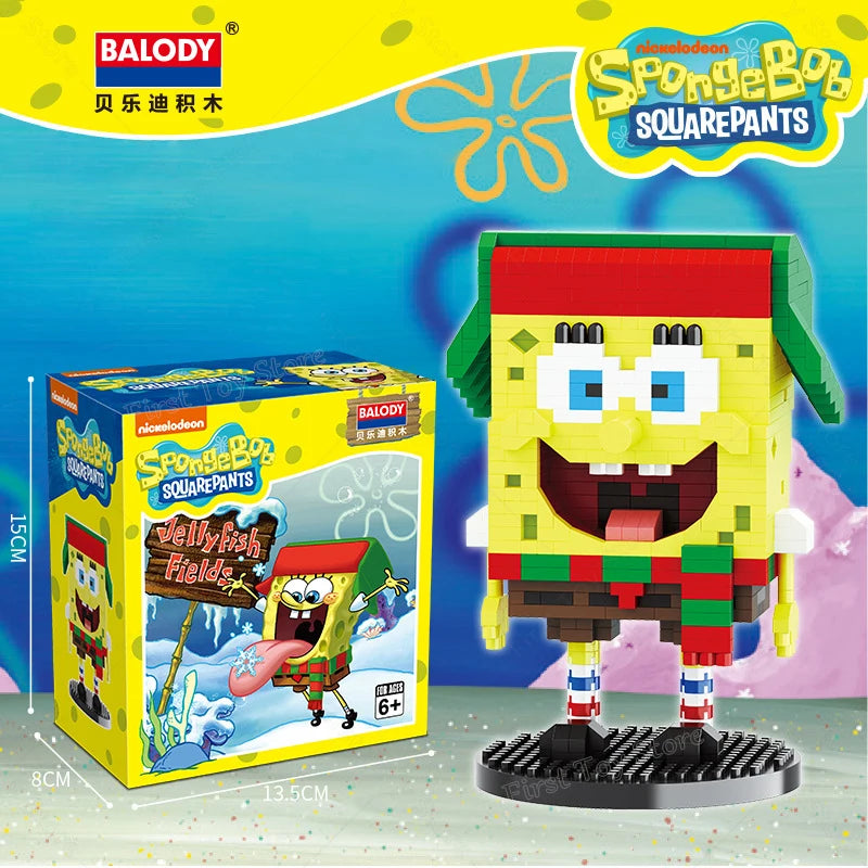 Out of print BALODY Garfield Mini Blocks SpongeBob Smurfs Figures Collection Building Toy DIY Bricks for Kids Present Toy Gift