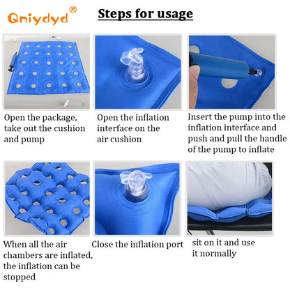 Inflatable Cushion Elderly Anti Bedsore Decubitus Wheelchair Seat Cushions Anti-Hemorrhoids Office Seat Cushion of Pvc Material