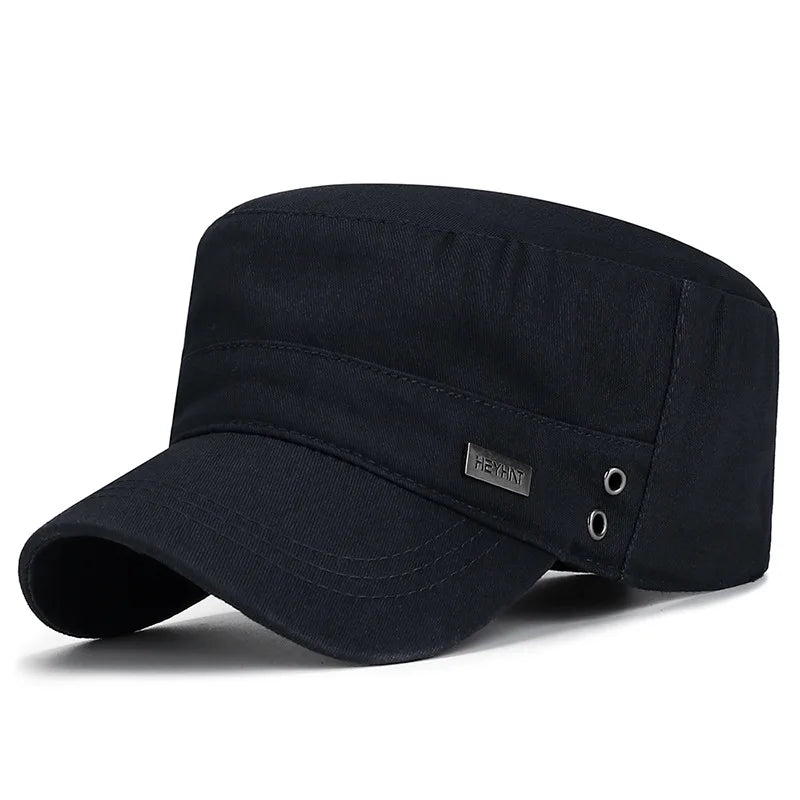 Breathable Cotton Flat Top Baseball Cap for Men Outdoor Casual Women Adjustable Sun Hat