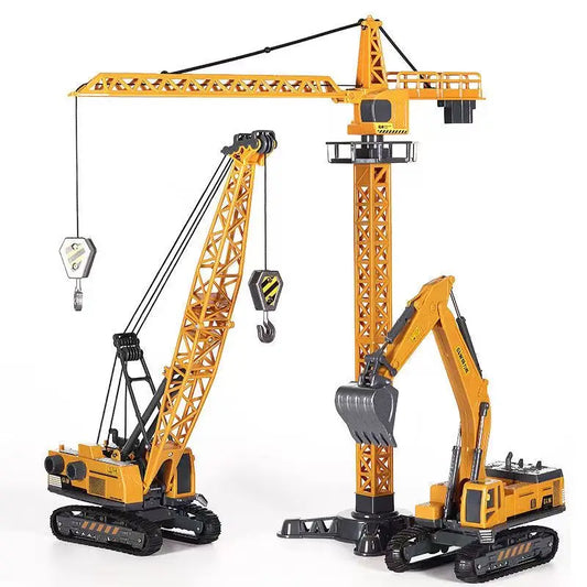 Diecast Excavator Tower Crane Toy Tractor Forklift Trucks Car Bulldozer Model Wholesale Boy Gift Digger Alloy+Plastic Vehicle