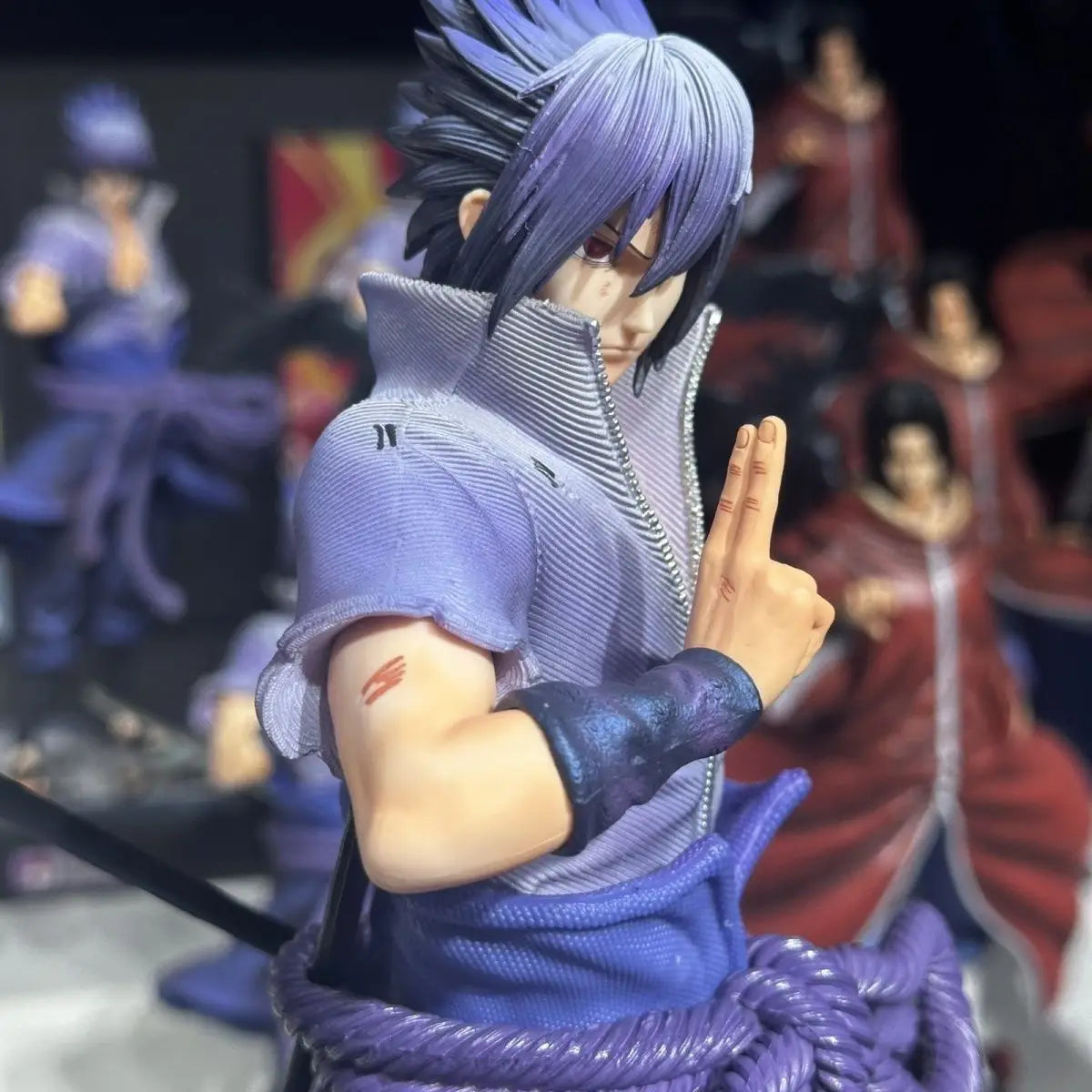 33cm Naruto Uchiha Sasuke Anime Figure GK Double Head Carving Collectible Decor Desktop Ornament Statue Model Toy Fans Gift