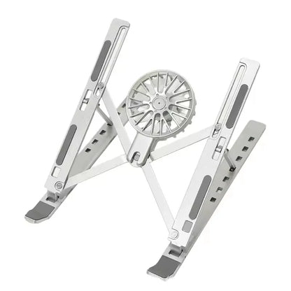 Adjustable Laptop Cooling Stand with Fan, Foldable Portable 7-Level Height Adjustment, Aluminum Alloy Material,