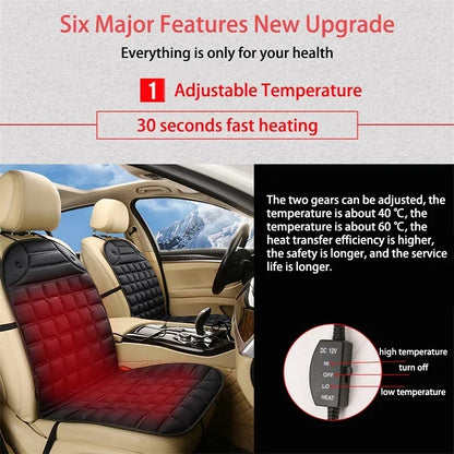 EAFC 12V Car Heating Cushion Heated Seat Pad Heater Winter Warmer Seat Winter seat Protector Auto Seat Cushion Pad Winter Mat