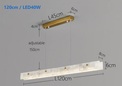Natural Marble Pendant Light LED Minimalist Chandelier Hanging Ceiling Fixtures for Kitchen Island Dining Room Bar