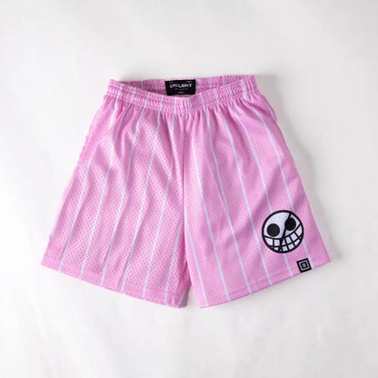 One Piece Straw Hat Pirates Wave Mesh Shorts Men Women Summer Quick Dry Breathable Sports Gym Casual Jogger Shorts