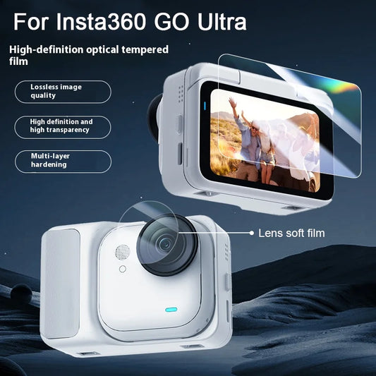 For Insta360 GO Ultra 9H Tempered Glass Film Anti-scratch Carrying Bag Protective Case for Insta360 GO Ultra Camera Accessories