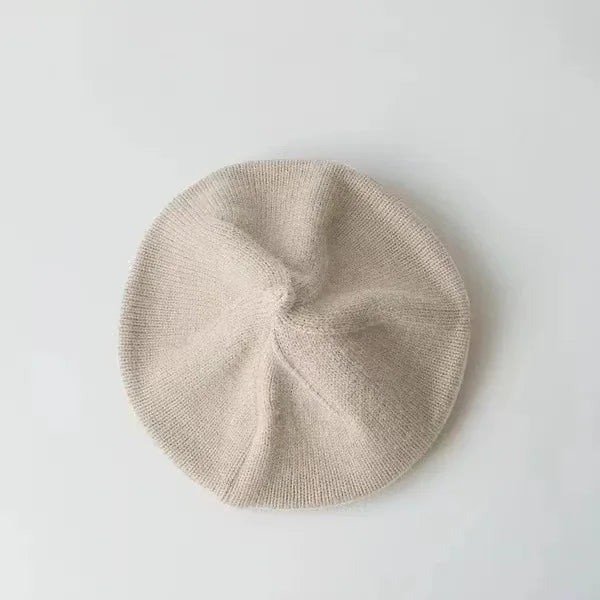 Beret Children's Stylish Hat Spring and Autumn Korean Version Boys and Girls Baby Candy Color Knitted Hat Cute Wool Painter Hat