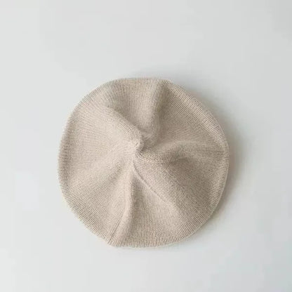 Beret Children's Stylish Hat Spring and Autumn Korean Version Boys and Girls Baby Candy Color Knitted Hat Cute Wool Painter Hat