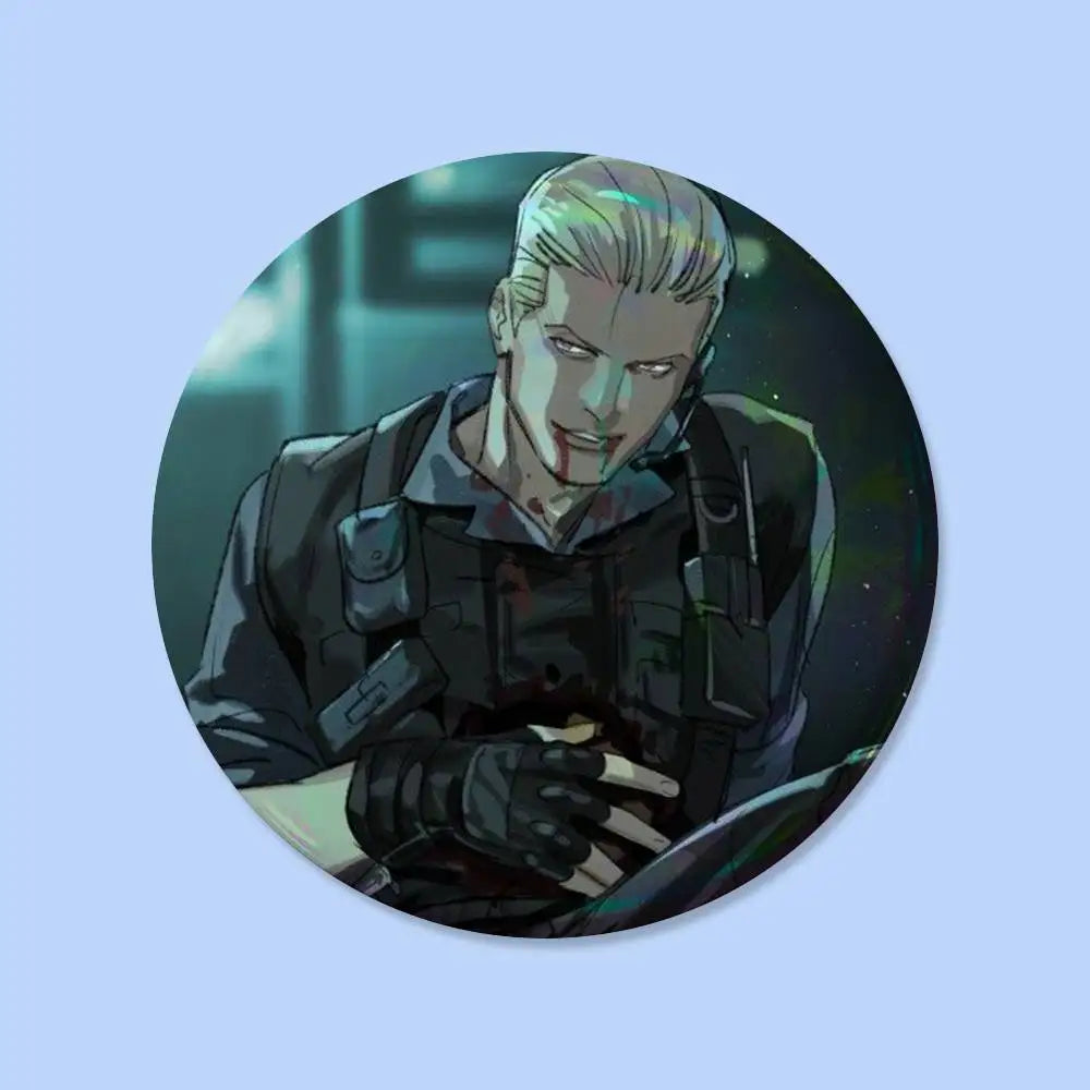 Albert Wesker Resident Evil Badges 25 32 44 58 75 Mm Round Cosplay Pin Bag Decor Fans Collect Friends Gifts Brooch Souvenir