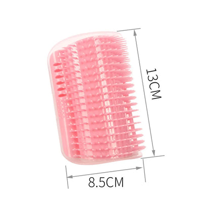 Cat Scratcher Massage Comb - Corner Scratching Brush with Catnip, Pet Deshedding Comb for Hair Removal, Grooming