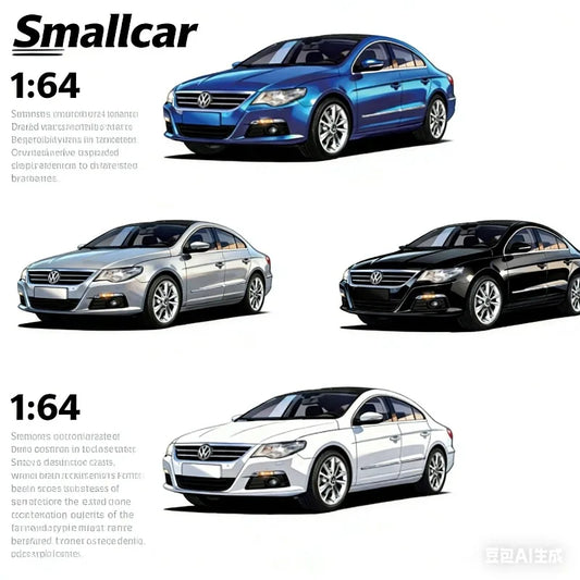 Smallcar 1:64 Scale Volkswagen CC Premium Sedan Diecast Car Model - 4 Colors Collection