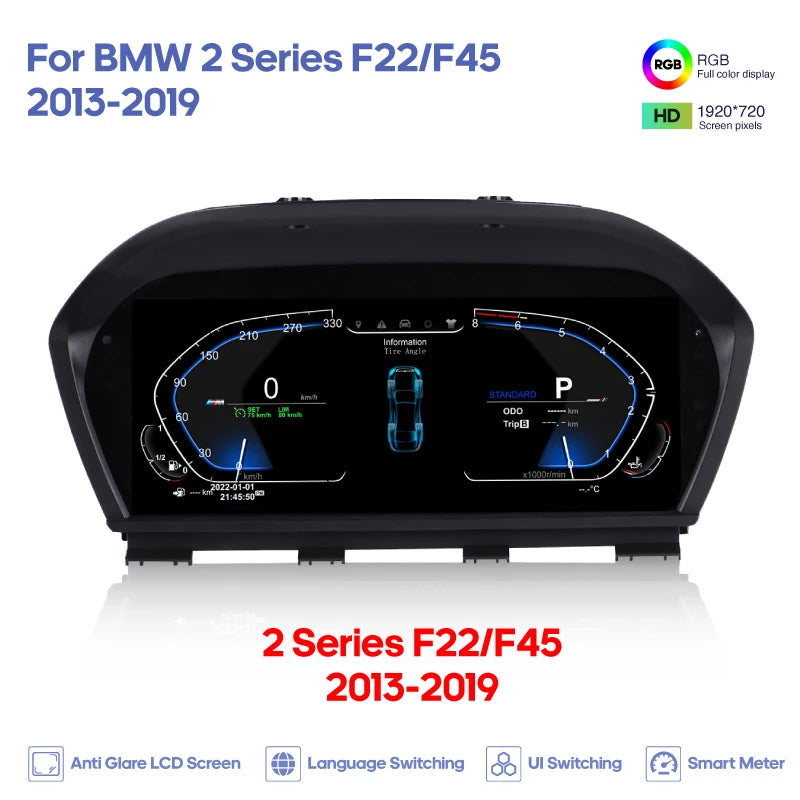 For BMW 1 Series  2 Series X1 X2 F20/F52/F22/F45/F48/F49/F39 2013-2024 Digital Cluster LCD Dashboard Cockpit Virtual Instrument