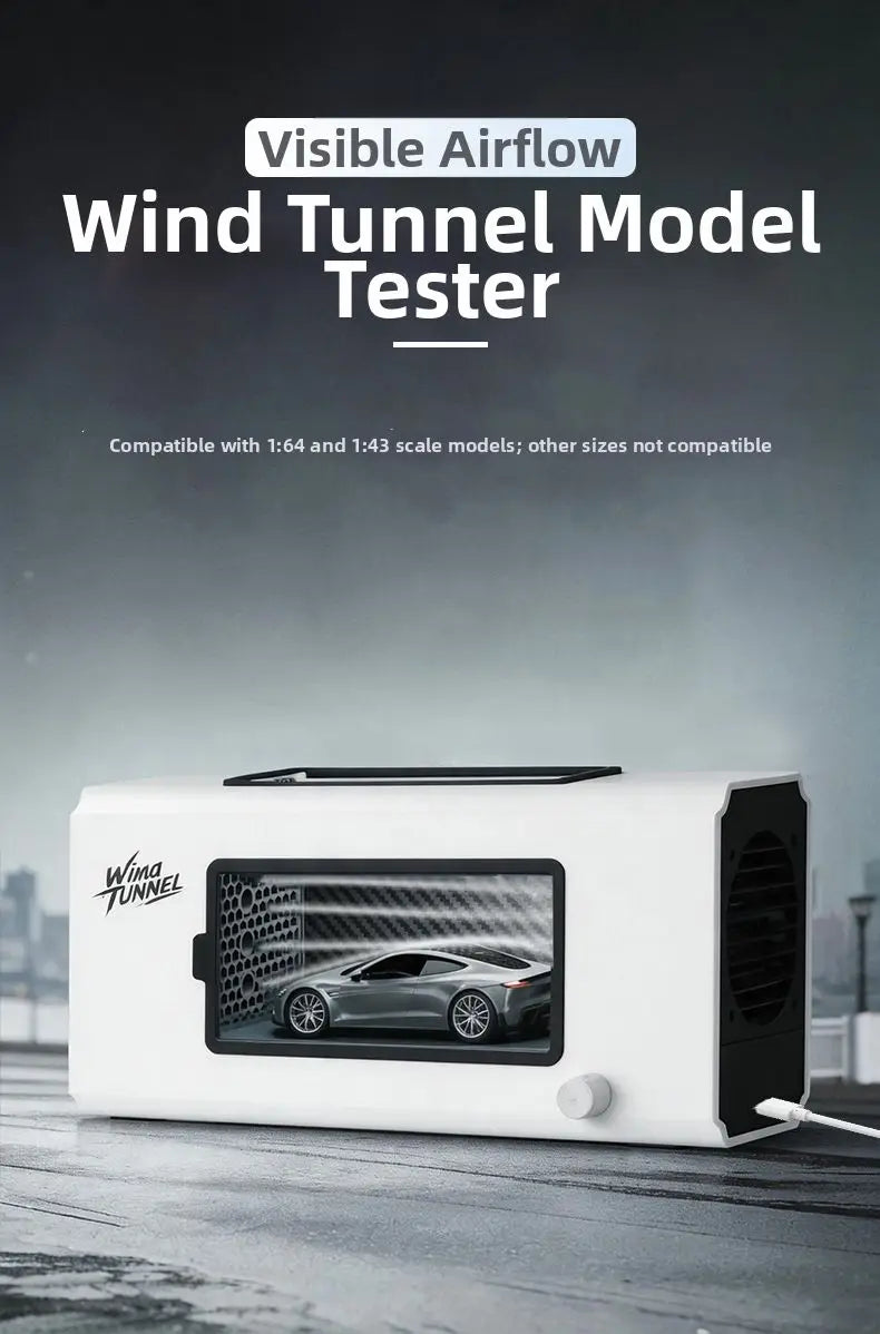 Desktop Wind Tunnel for Scientific Experimentation Compatible with Common Diecast Car Sizes Provides Clear Flow Path Observation