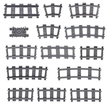 MOC City Bricks Train Flexible Construction Parts Railway Curve Track Building Blocks Model Accessories Compatible with 53401