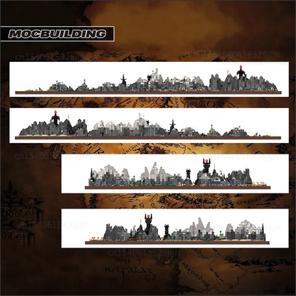UCS Rings Famous Movie Moc The Middle Earth Map Building Blocks Principal Locations Technology Bricks Display Model Toys Gifts