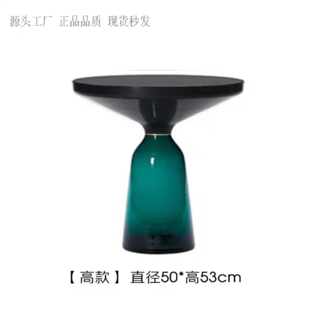 Modern Light Luxury Glass Coffee Table Creative Living Room Balcony Colorful High-end Table on The New Nordic High-end