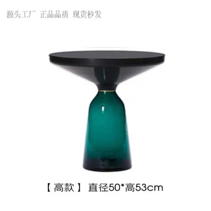 Modern Light Luxury Glass Coffee Table Creative Living Room Balcony Colorful High-end Table on The New Nordic High-end