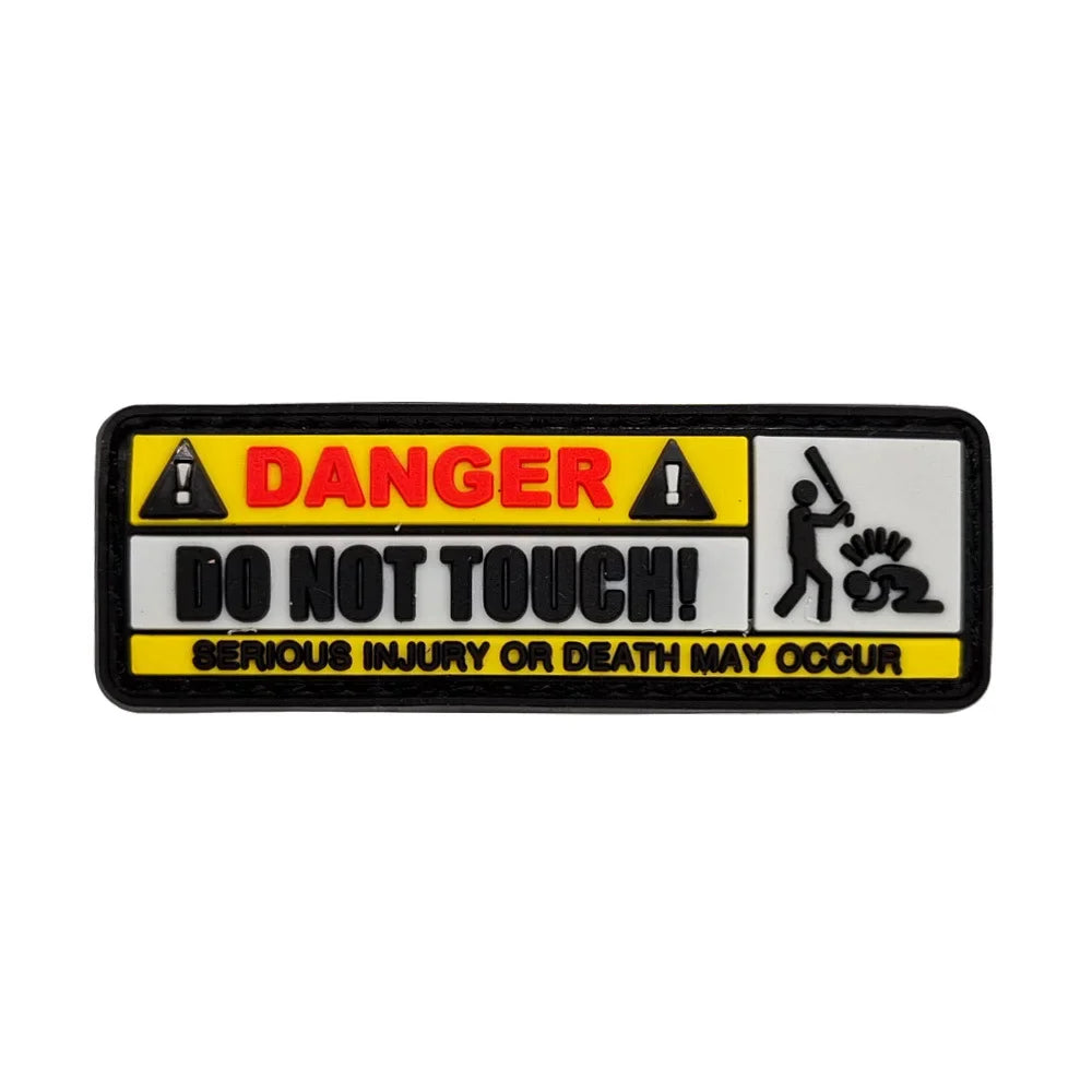 PVC 3D Warning Patch Hook & Loop on Bags DO NOT TOUCH MY BAG Tactics Morale Badge  Patches for Clothing and Backpack