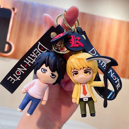 Death Note Keychain Anime L Ryuuku Ryuk Key Rings 3D Doll Figure Key Buckles Props Bag Accessories Friends Gift