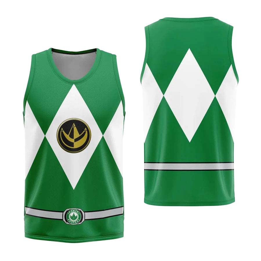 Bandai Periphery Power Rangers Gym Tank Top Anime Cosplay Costume Adult Kids Athleisure Vest Summer Quick-dry Soft Lightweight