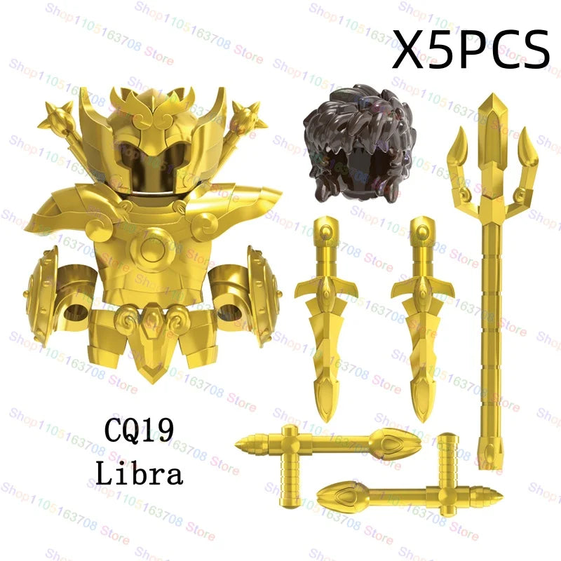 Saint Seiya Japanese Anime Cartoon Bricks Dolls Aiolia Aiolos Model Toys Building Blocks Figures Assembly Toys Gifts CQ11-22