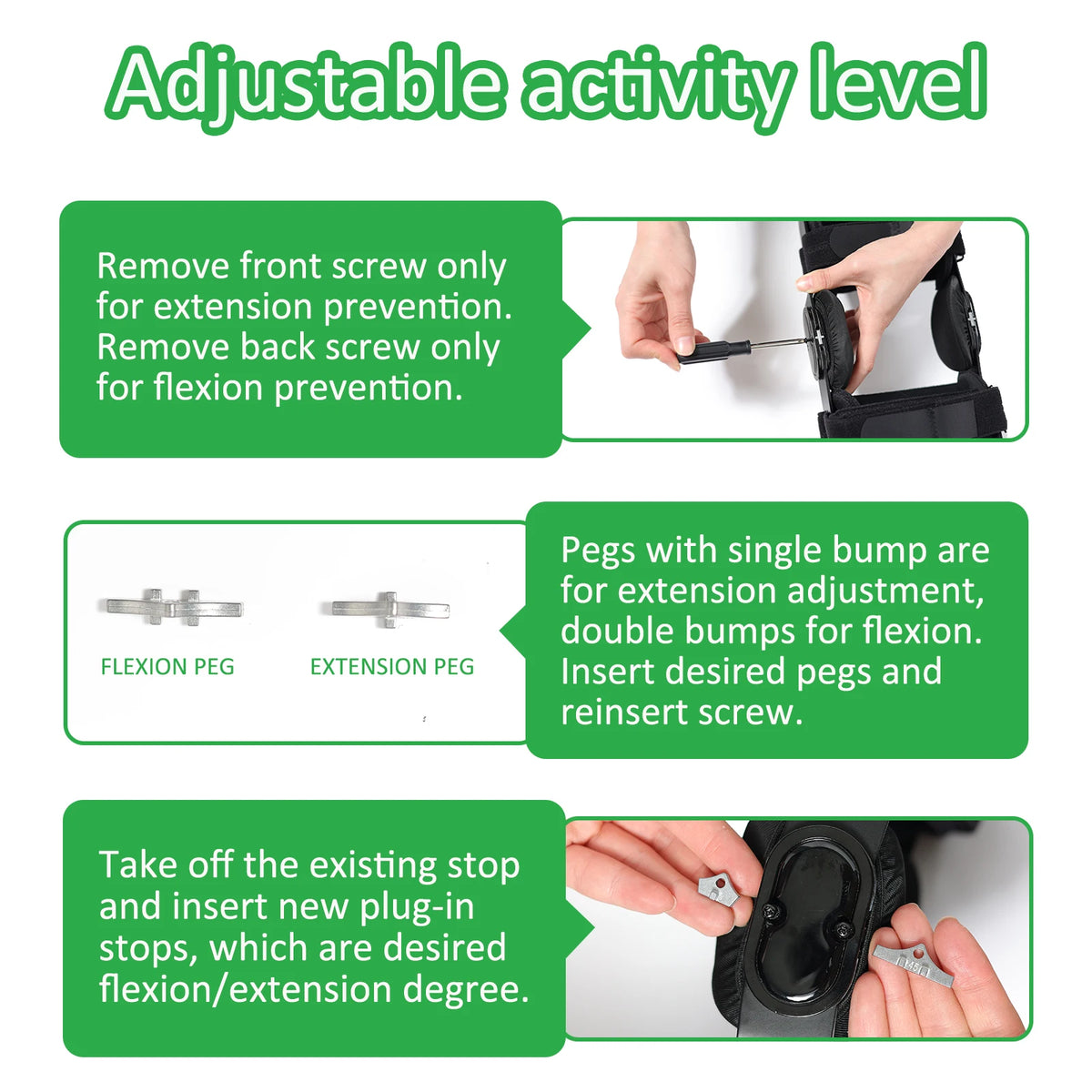 Functional Knee Brace - for ACL/MCL/PCL/Meniscus/Ligament/Sports Injuries, Hinged ROM Orthopedic Knee Orthosis for Men & Women
