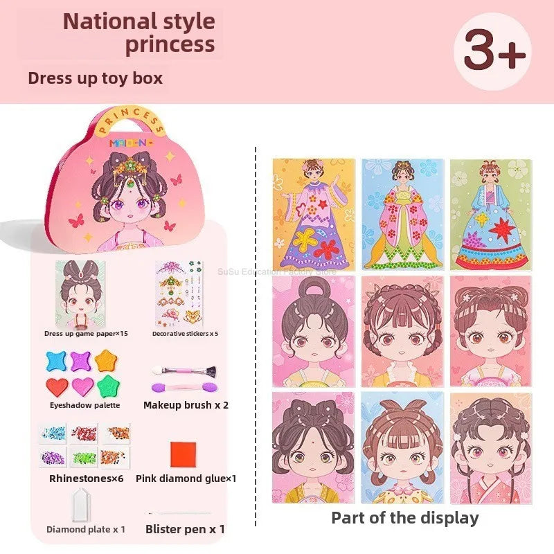 Kawaii Coloring DIY Princess Makeup Set  Arts and Crafts Kids Girls Children Toy Book Lover Gifts Art Supplies